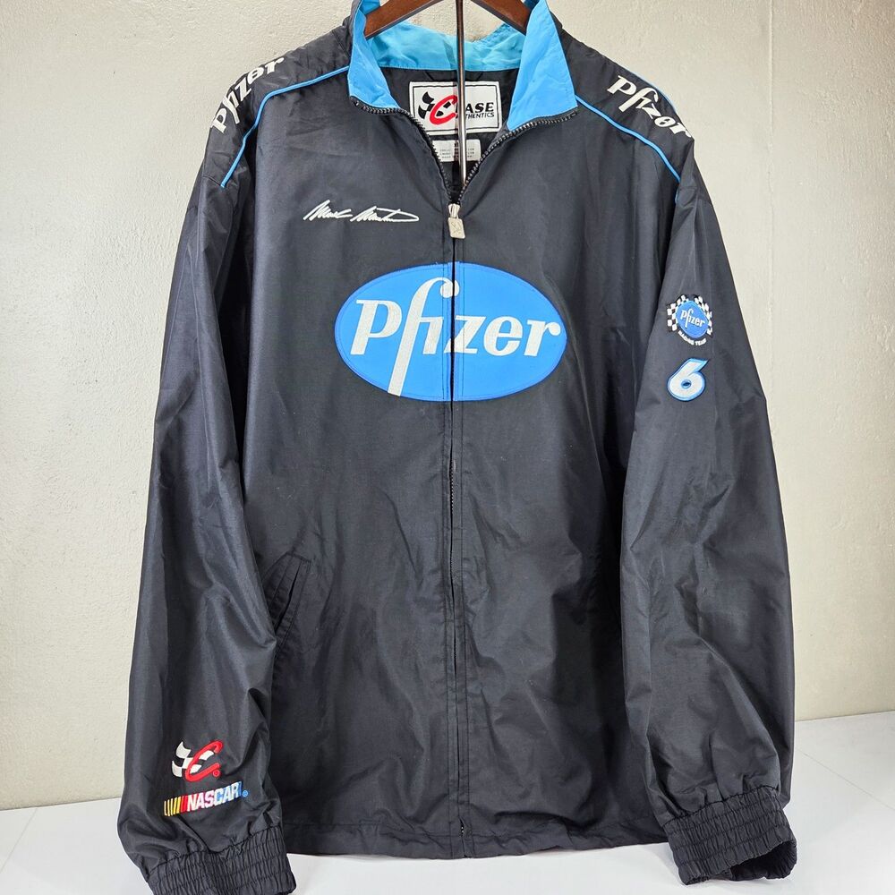 Vintage Y2K Mark Martin Pfizer Racing Nascar Chase Authentics Jacket Sz XL